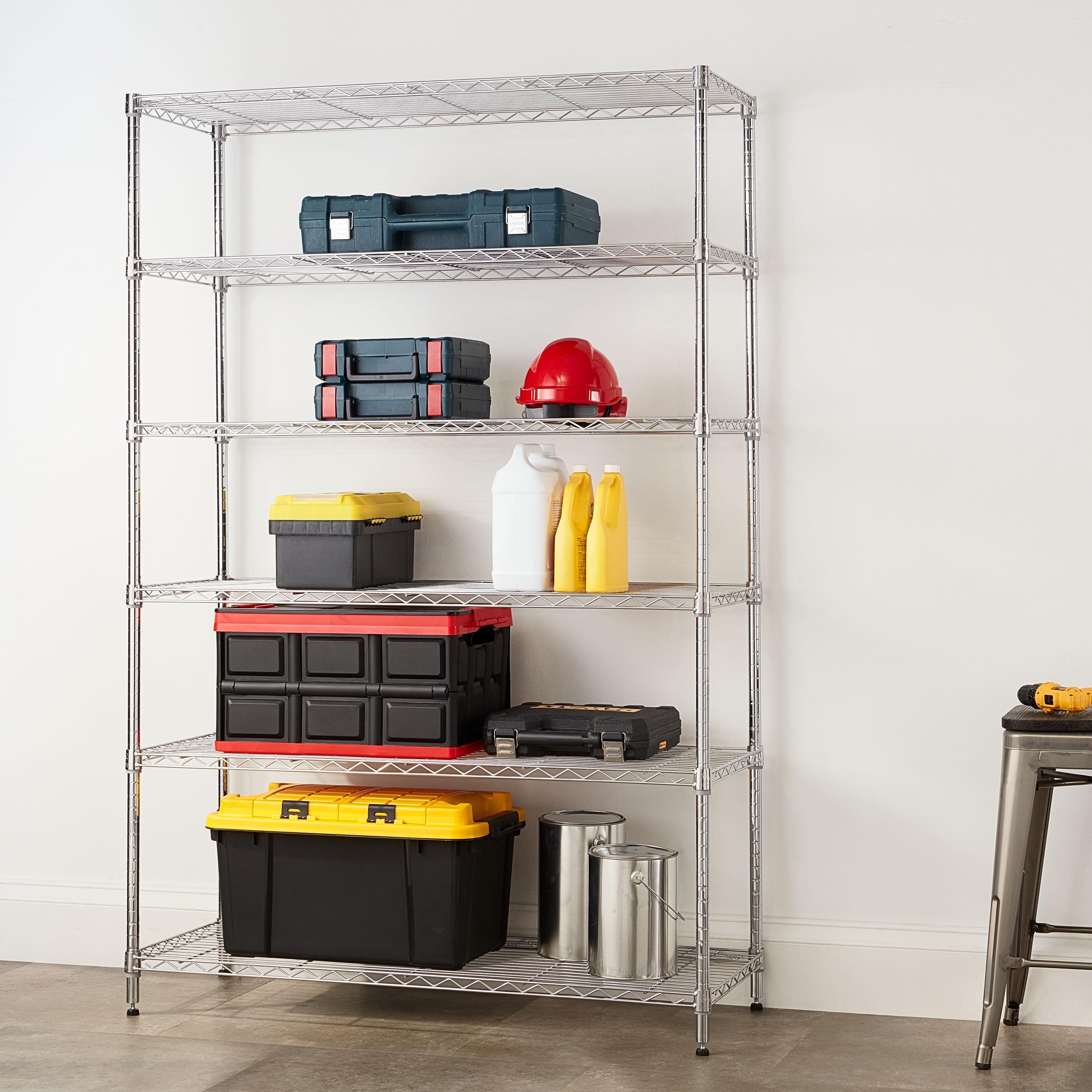 Hyper Tough 6-Tier Chrome Steel Wire Storage Shelf, 72"H x 47.7"W x 18"D