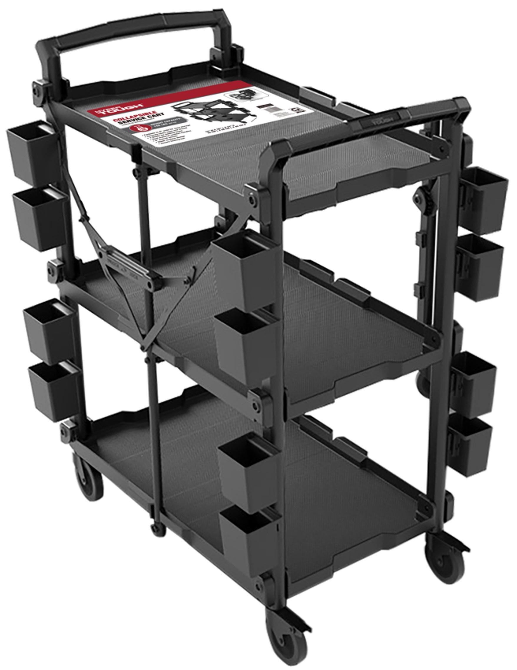 Hyper Tough Hyper Stack New Foldable Collapsible Utility Cart, Black