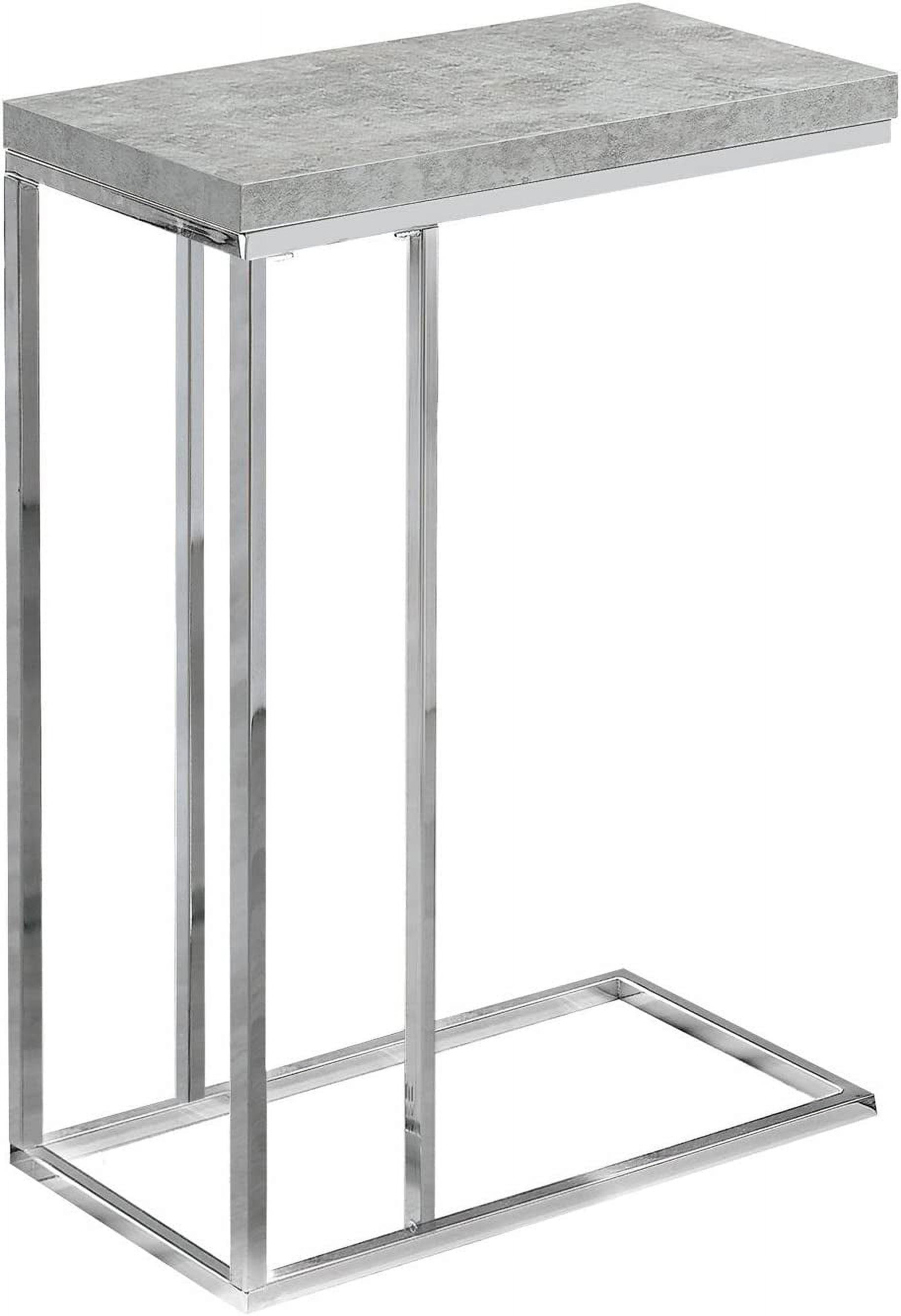 CodYinFI I 3007, Accent Table, Chrome Metal, Grey Cement