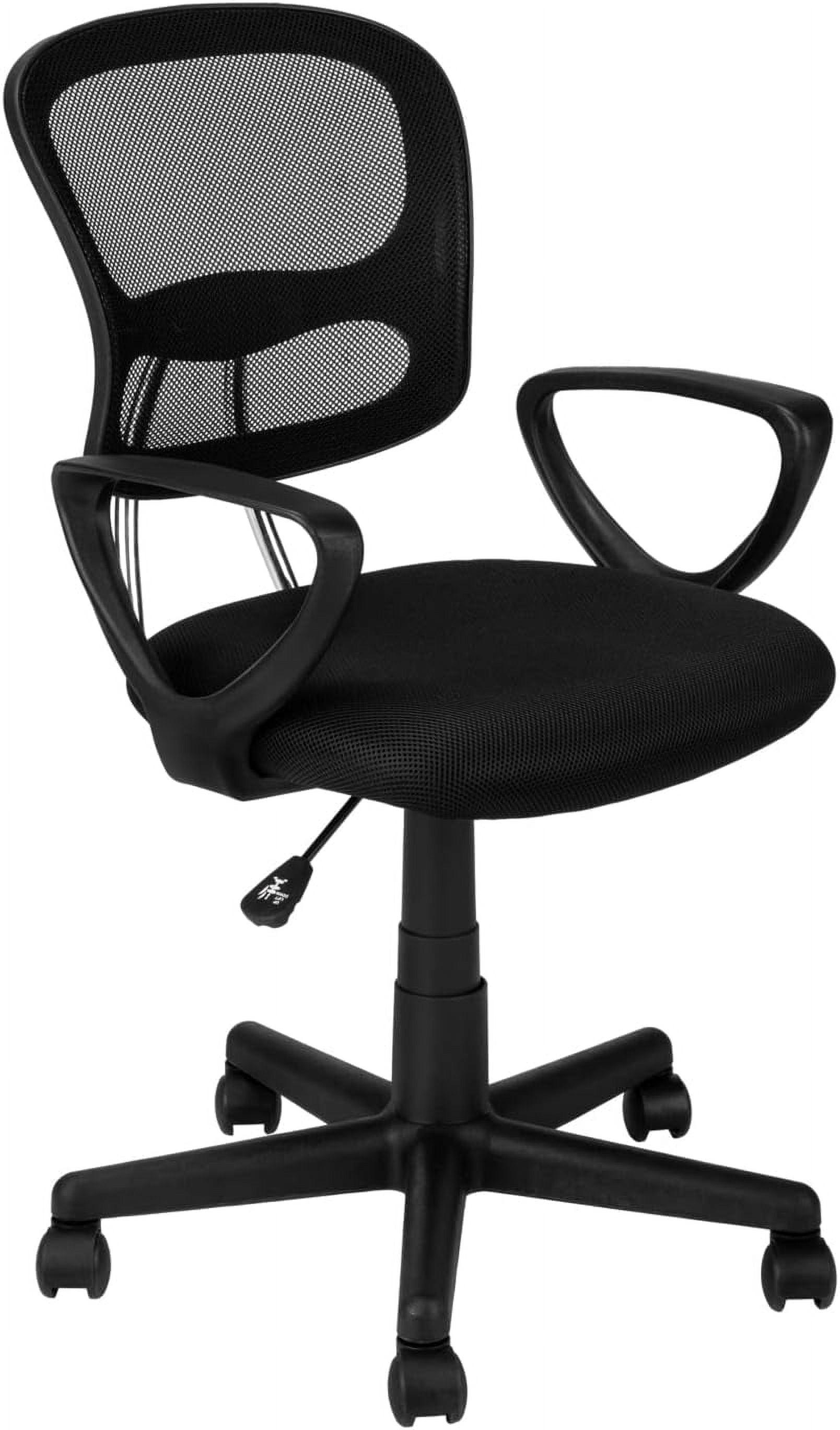 Contemporary Black Mesh Swivel Arm Chair with Adjustable Height