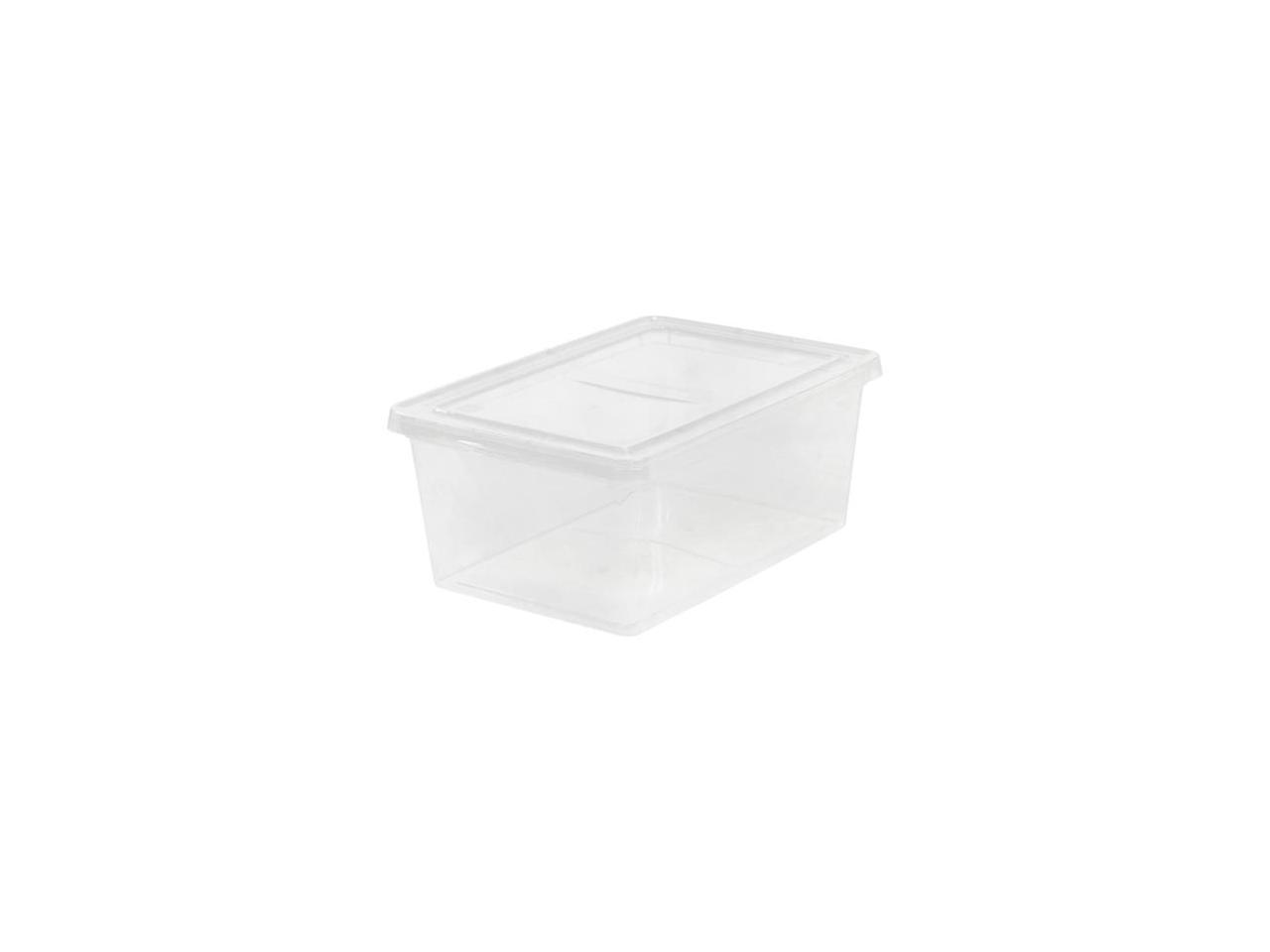 IRIS USA Plastic Stackable and Nestable Storage Bin Tote Organizing Container, Clear