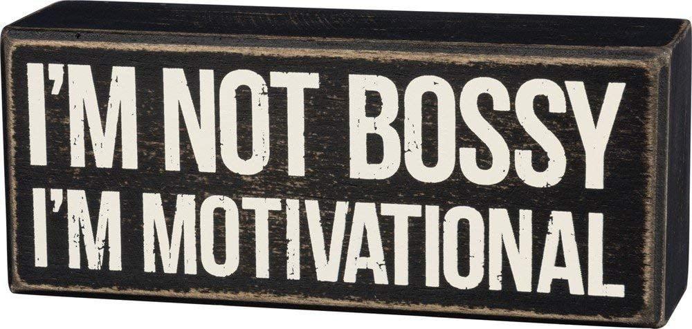 Rustic Black and White Wooden Motivational Box Sign