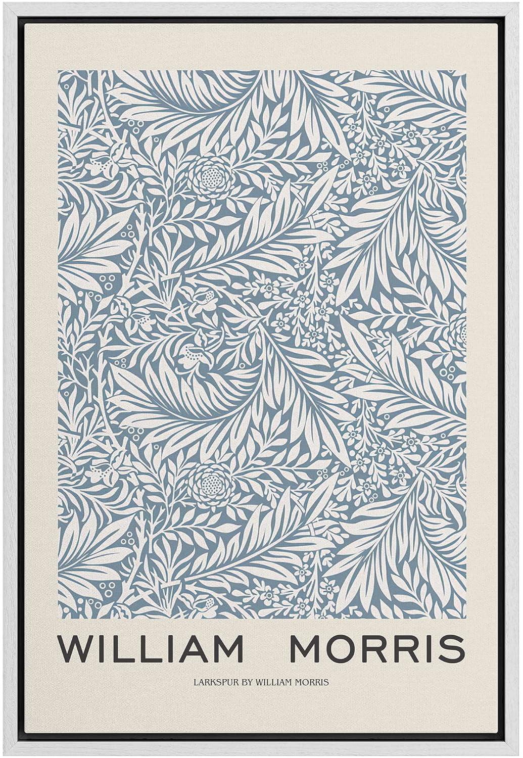 IDEA4WALL Classical Artwork " Idea4wall Canvas Print Wall Art Larkspur Floral Flower Pattern By William Morris Historic Cultural Illustrations Fine Art Colorful Retro For Living Room, Bedroom, Office. " by William Morris