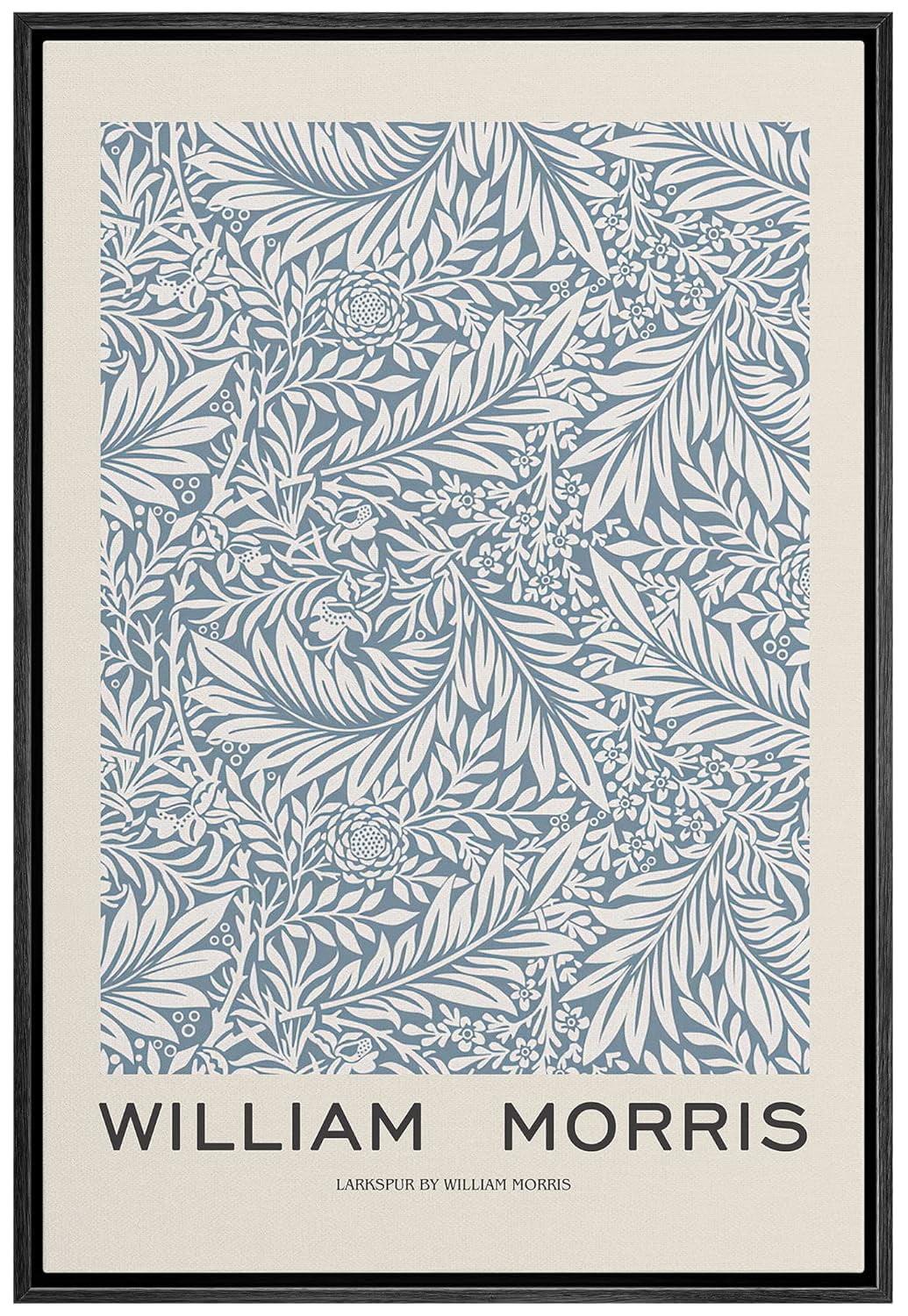 IDEA4WALL Classical Artwork " Idea4wall Canvas Print Wall Art Larkspur Floral Flower Pattern By William Morris Historic Cultural Illustrations Fine Art Colorful Retro For Living Room, Bedroom, Office. " by William Morris