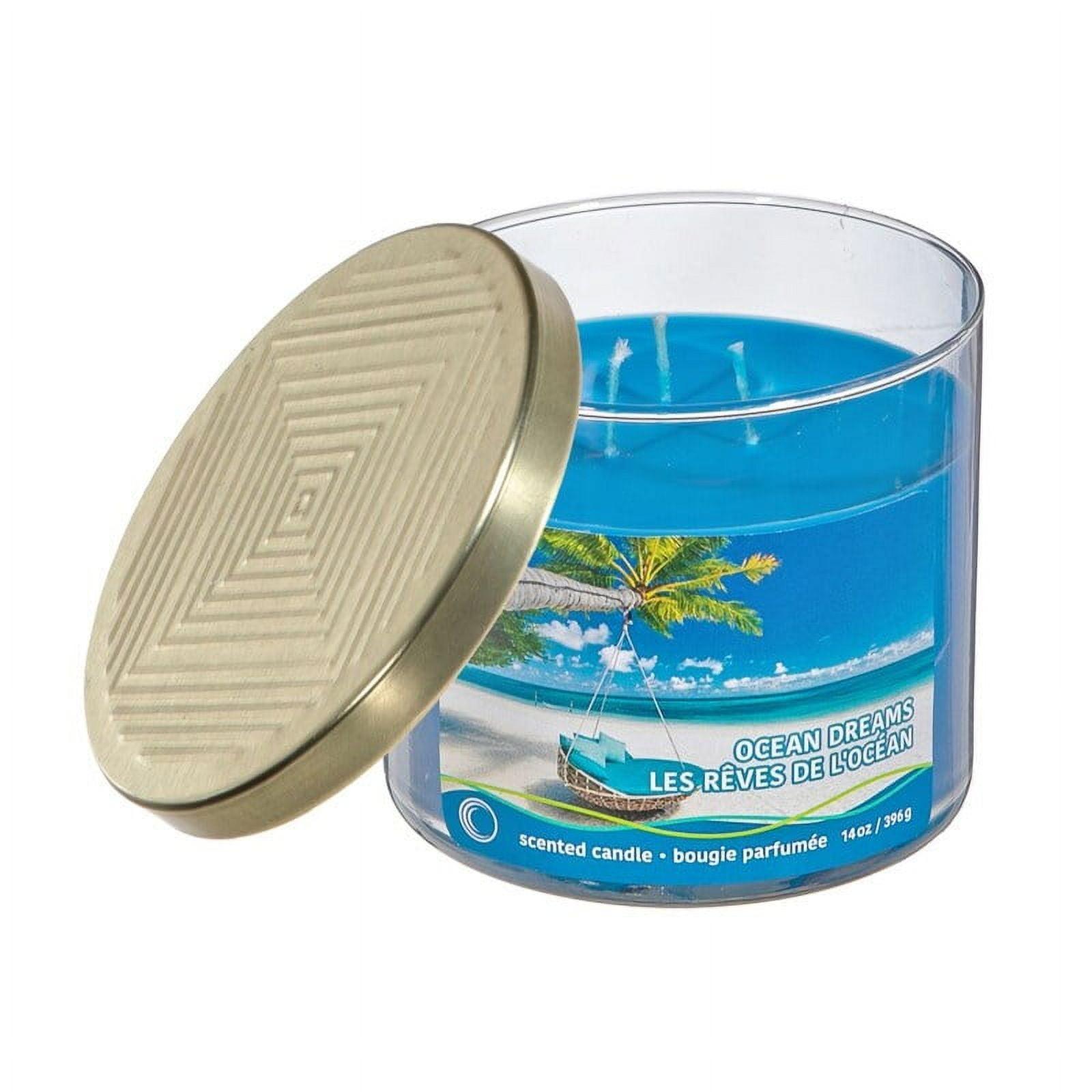 Ocean Dreams Blue Scented Jar Candle with Embossed Lid