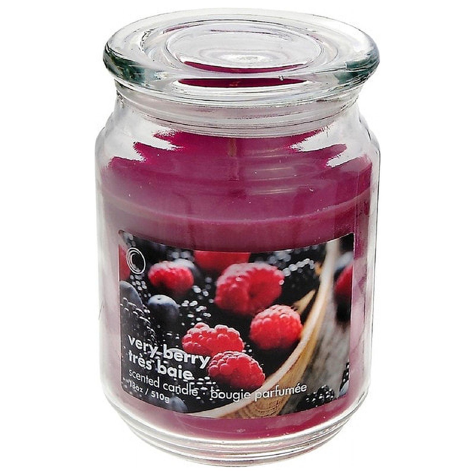 Very Berry Pink Scented Jar Candle with Glass Lid