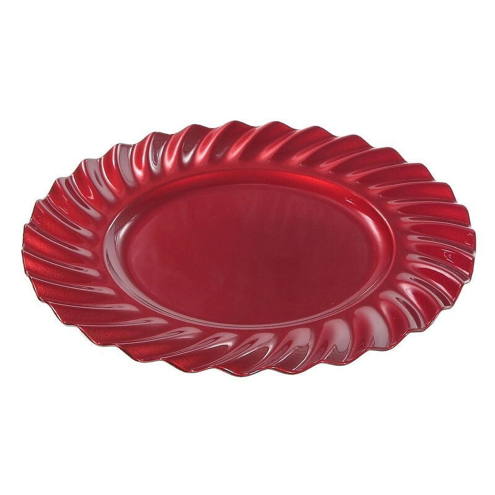 Red Wavy Melamine 13" Charger Plate Set of 6