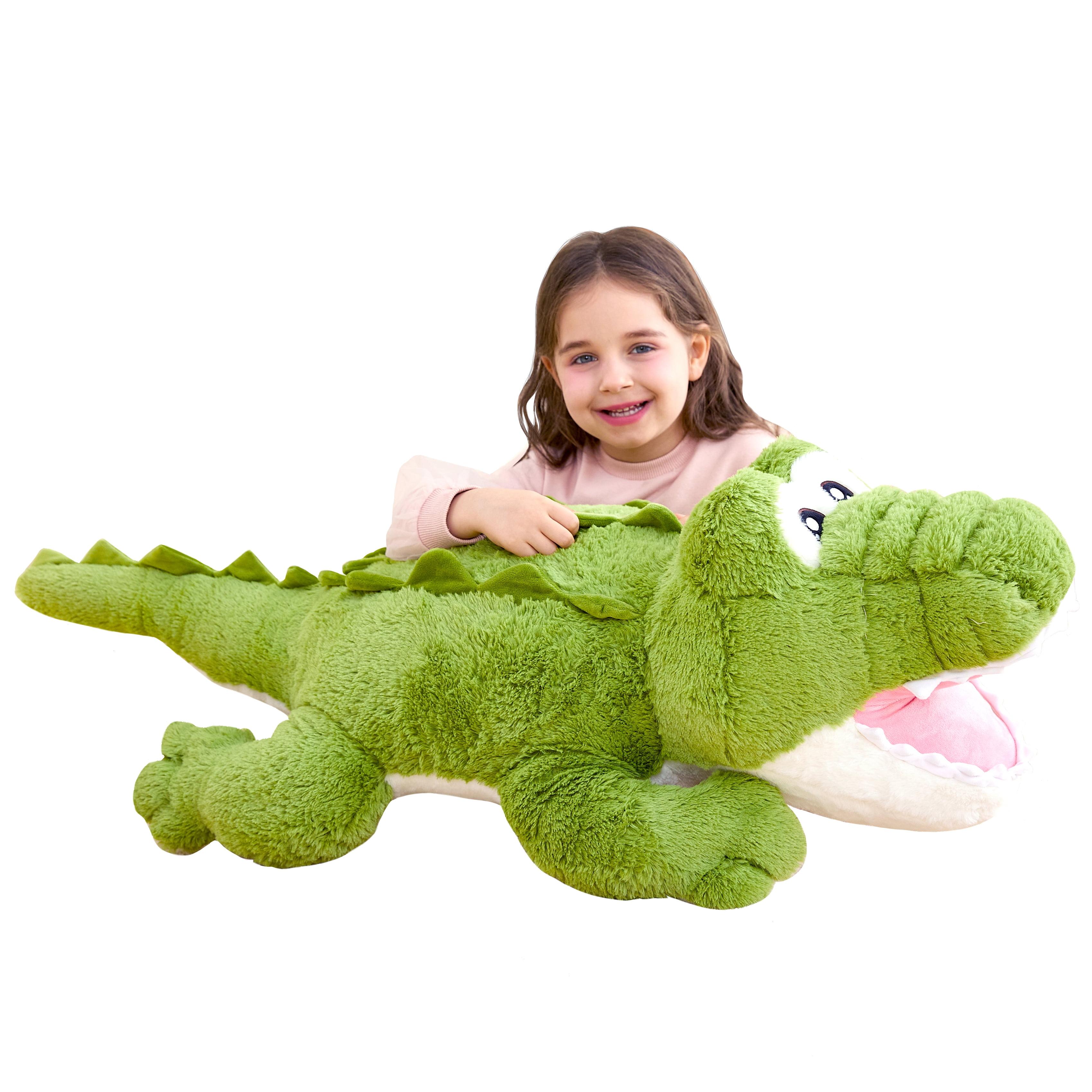 IKASA Giant Crocodile Stuffed Animal Plush Toy,Large Jumbo Alligator 30" Green Huge Cute Soft Toys,Big Size Plushy Fluffy Fat Oversized Plushie,Gifts for Kids Girls Boys Girlfriend Children