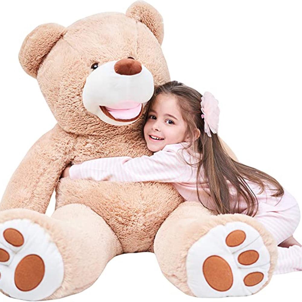 IKASA Giant Teddy Bear Stuffed Animal Plush Toy,Large Jumbo 39" Brown Huge Cute Soft Toys,Big Size Fluffy Plushy Fat Oversized Plushie,Gifts for Kids Girls Boys Girlfriend Children