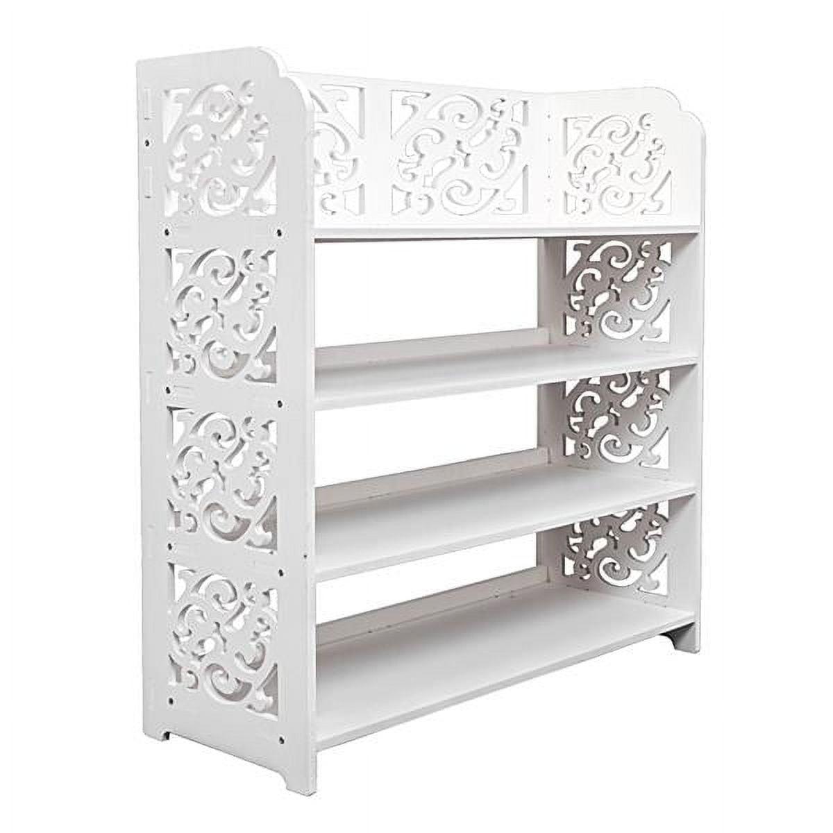 White 4-tier Shoe Rack Organizer Storage Shelf White