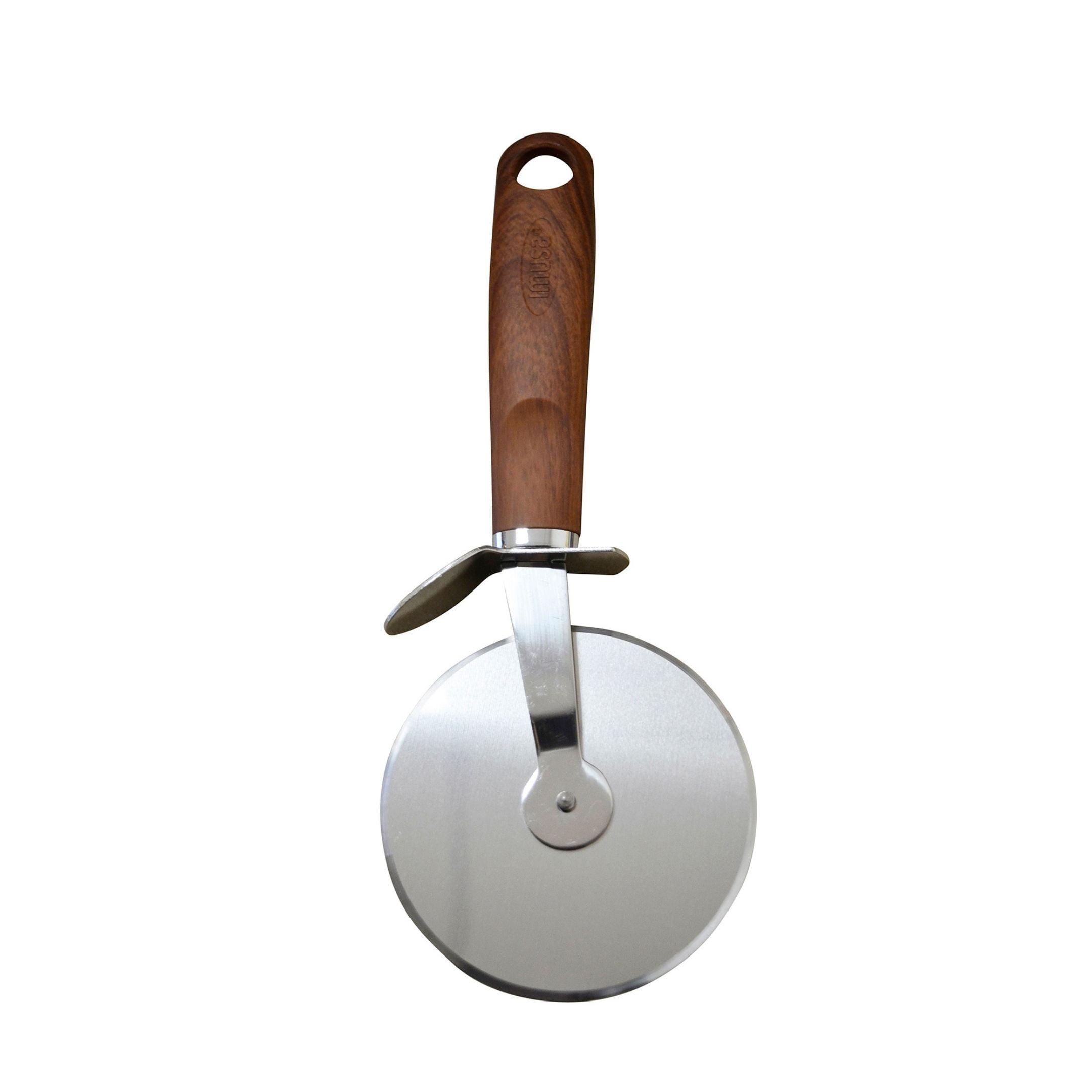 IMUSA 3.5" Stainless Steel Pizza Wheel with Wood Look Handle