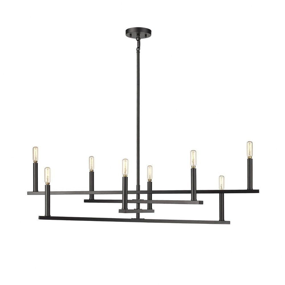 Hale Black 42" Steel 8-Light Candle Style Chandelier