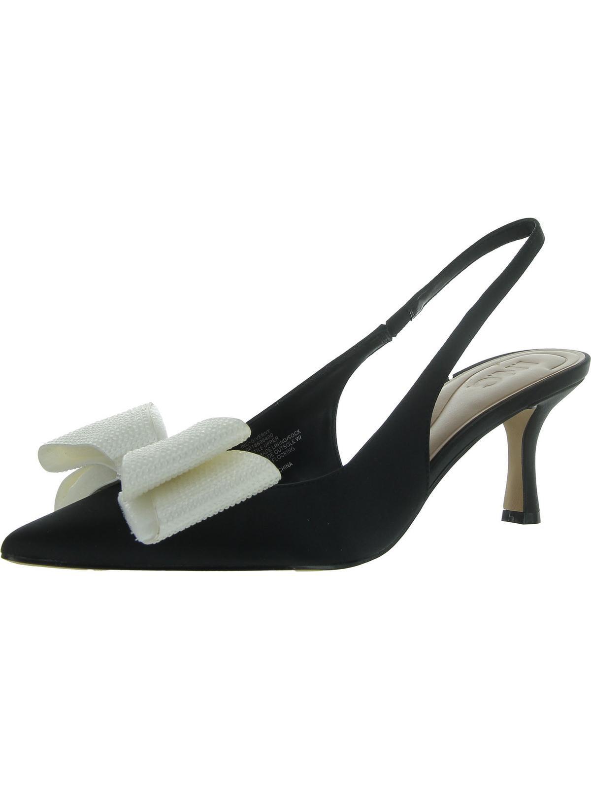 INC Womens Giverny Satin Pointed Toe Slingback Heels