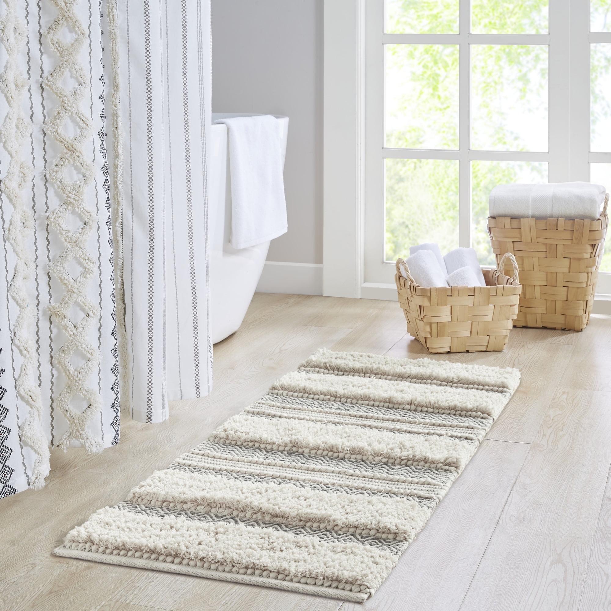 INK+IVY Asher Cotton Blend Bath Rug with Non-Slip Backing