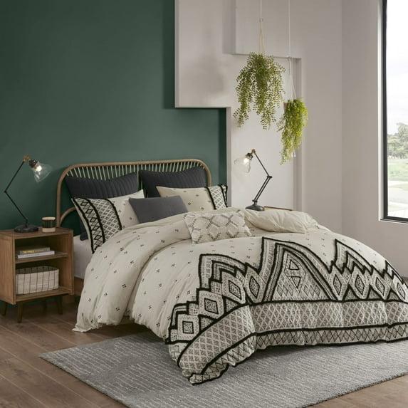 INK+IVY Marta 3 Piece Cotton and Flax Linen Blend Comforter Set