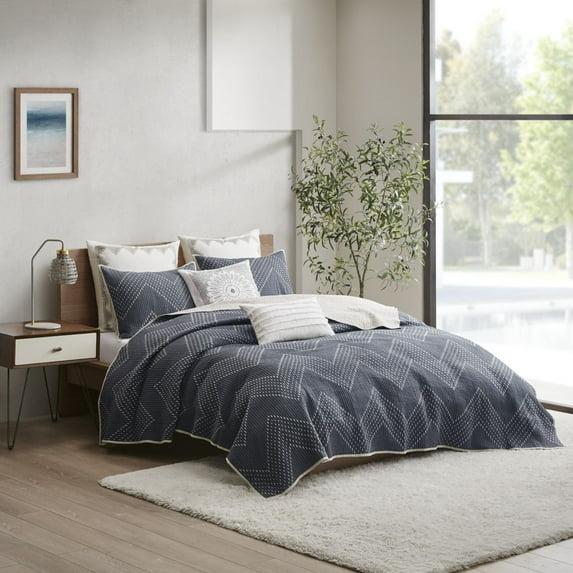 INK+IVY Pomona 3 Piece Embroidered Cotton Quilt Set