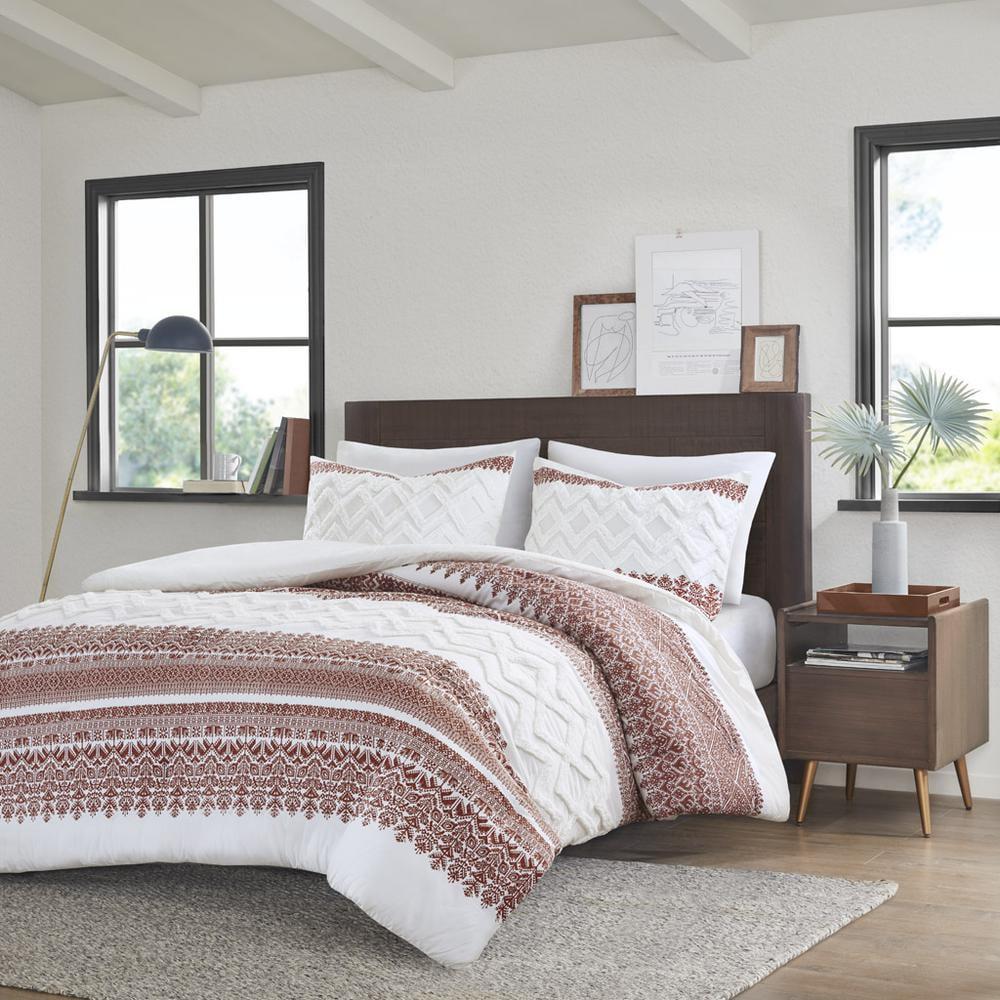 INK+IVY Mila Cotton Duvet Cover Set with Chenille Tufting