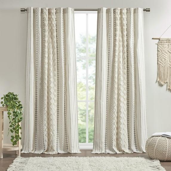 INK+IVY Imani Cotton Printed Boho Single Curtain Panel with Chenille Stripe and Lining & Reviews | Wayfair