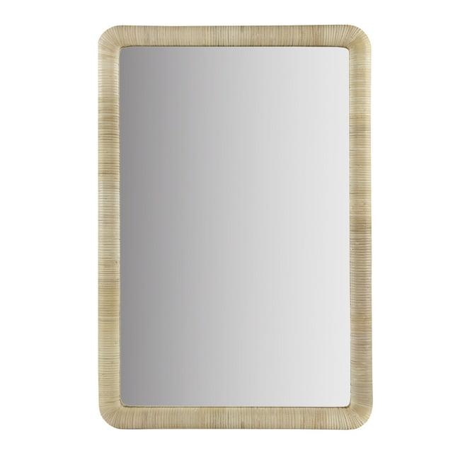 Nova Natural Rattan Rectangle Wall Mirror - Ink+Ivy: Modern Style, Polystyrene Frame, Wall Mount