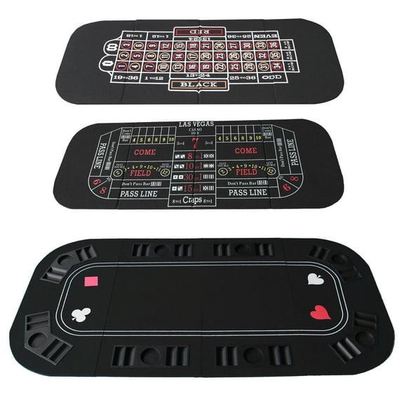 IDS Online Corp IDS Online Corp 63'' 8 - Player Black Foldable Poker Table