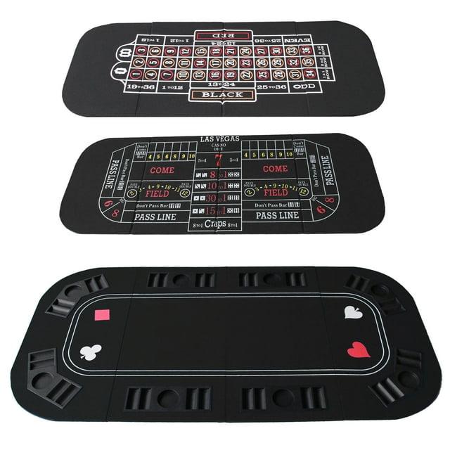 IDS Online Corp IDS Online Corp 63'' 8 - Player Black Foldable Poker Table