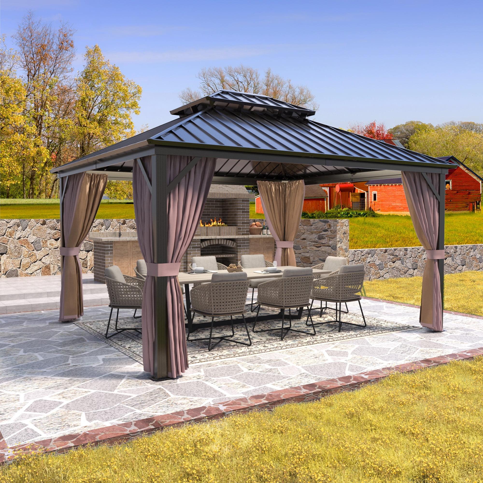 EAGLE PEAK Outdoor Aluminum Frame Hardtop Patio Gazebo