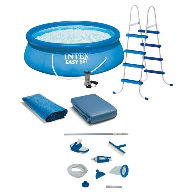 Intex Intex 15 x48" Inflatable Pool with Ladder, Pump and Deluxe Pool Maintenance Kit
