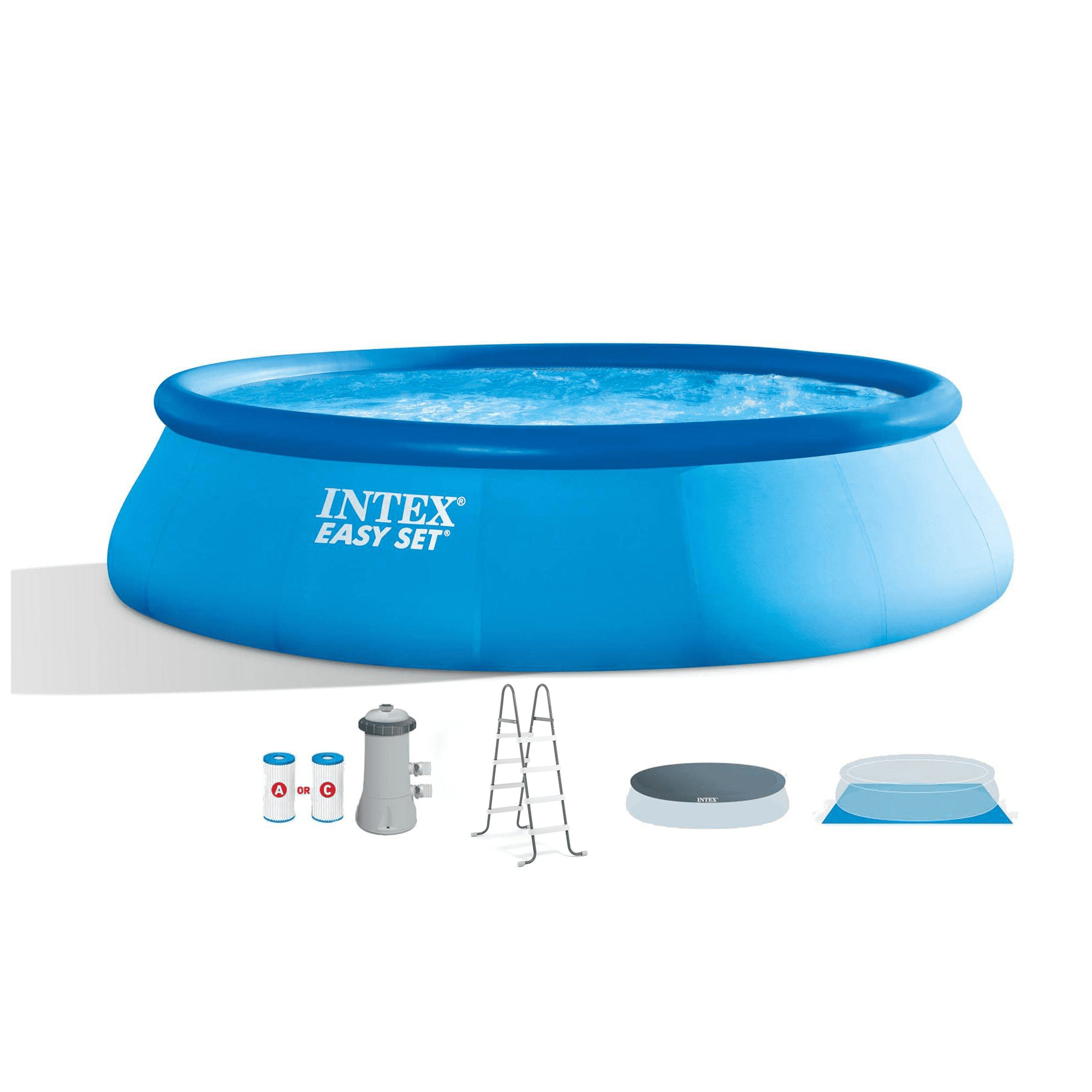 Intex Intex Easy Set Inflatable Kid Swimming Pool with Filter Pump