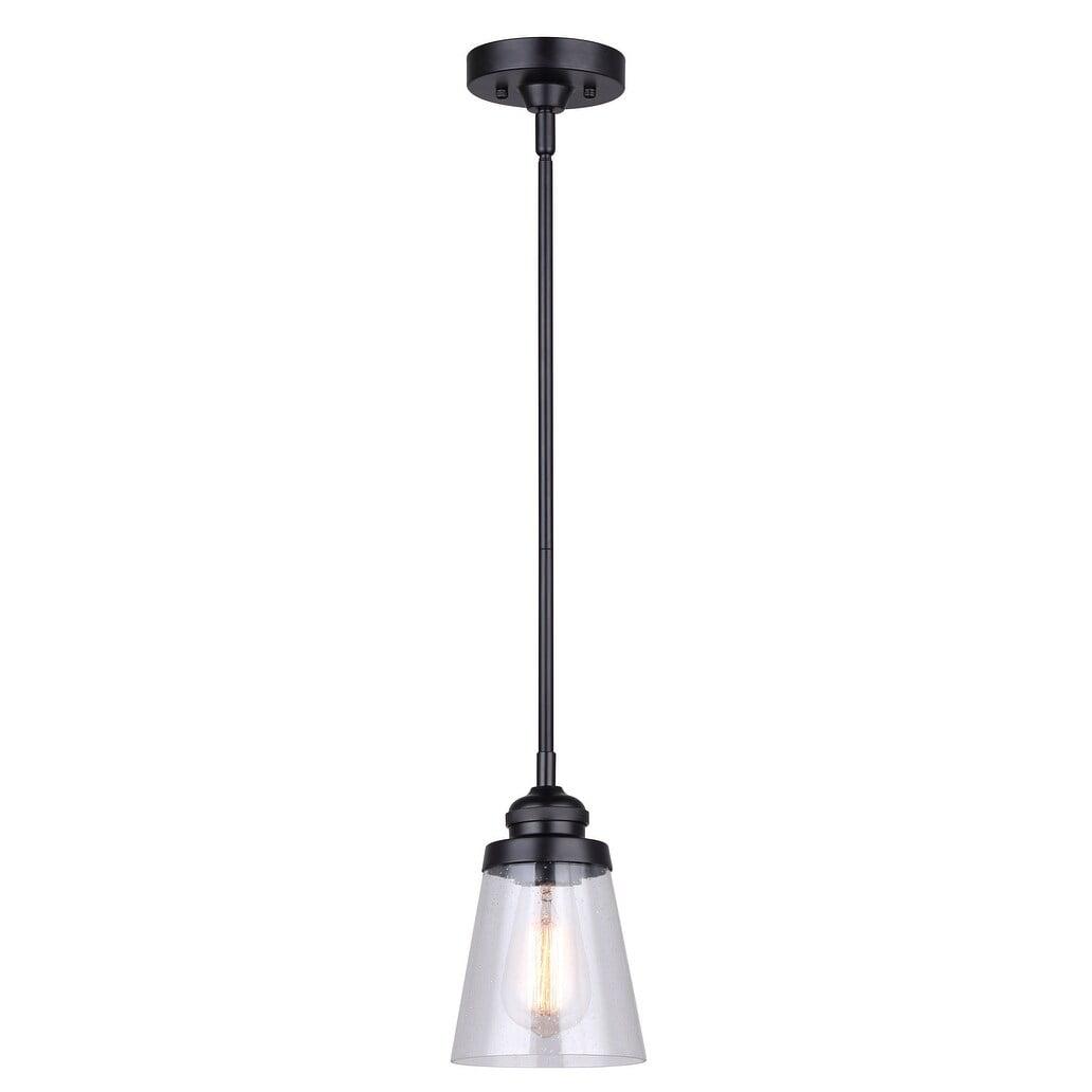 Declan Matte Black Glass 11.5" Pendant Light