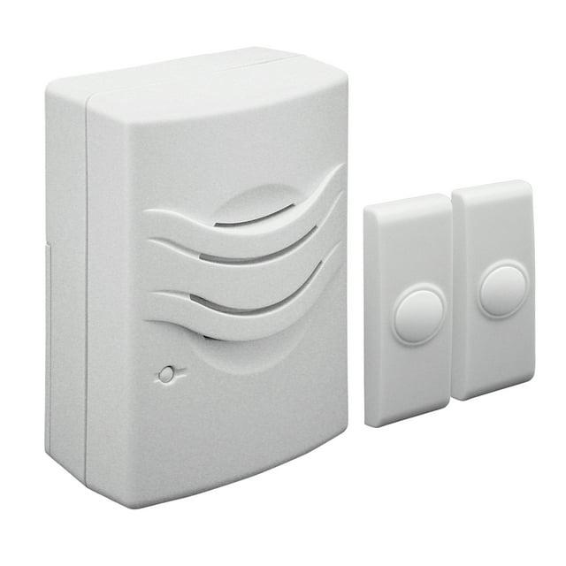 IQ America WD1142 Wireless Plugin Contemporary Door Chime Door Bell 2 Buttons 2 Melody