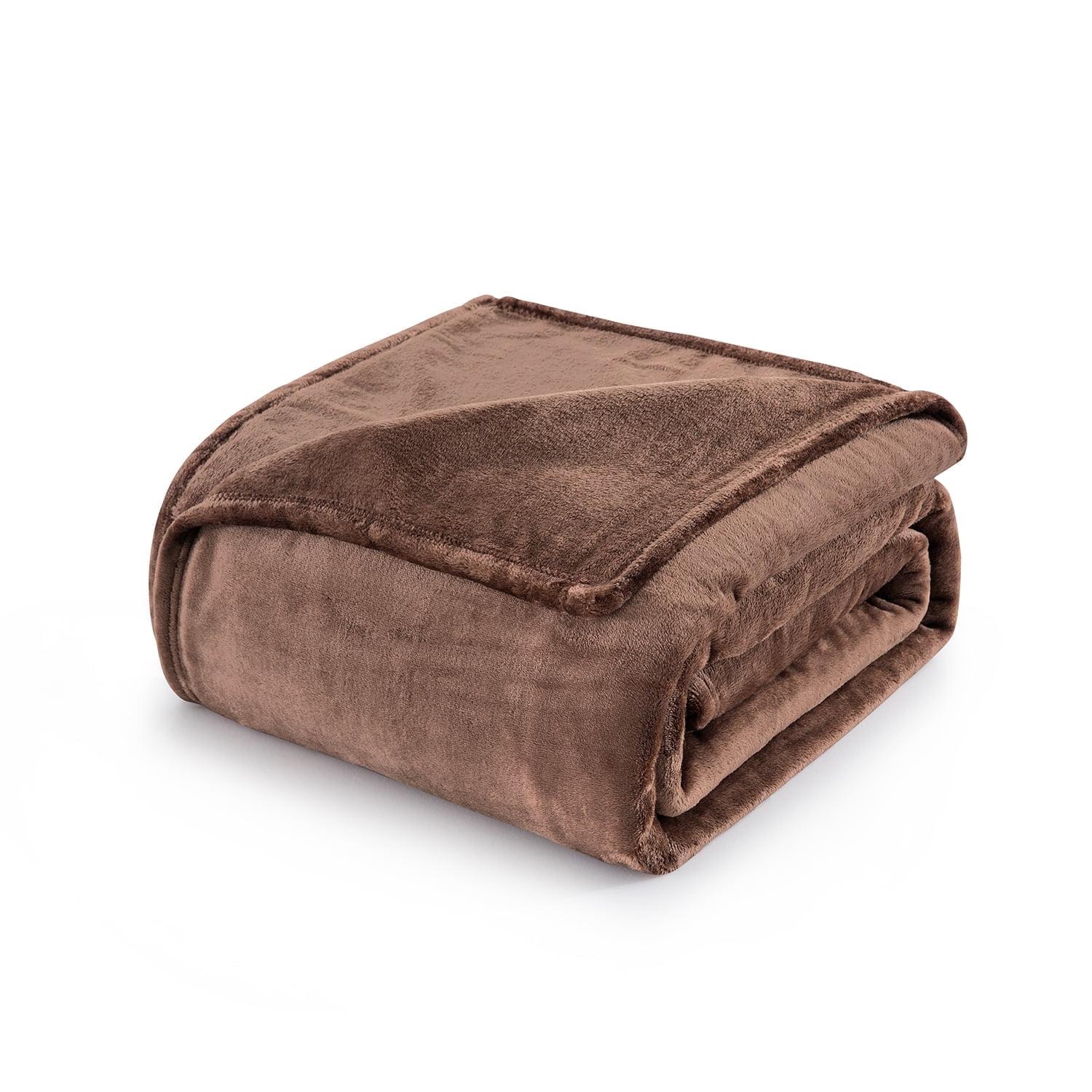 Twin Coffee Reversible Fleece Sherpa Throw Blanket