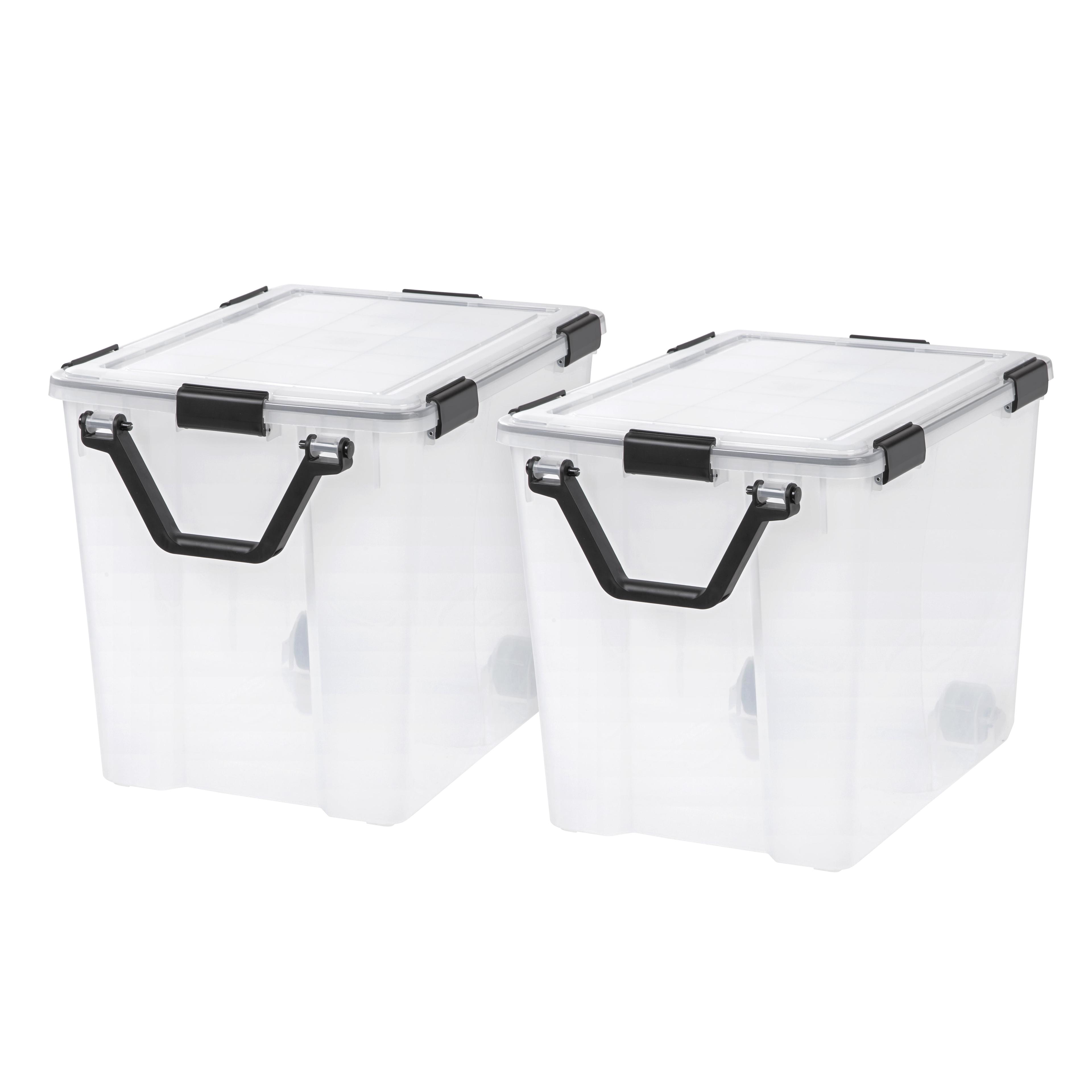 IRIS WeatherPro Plastic Storage Bin Clear with Lid