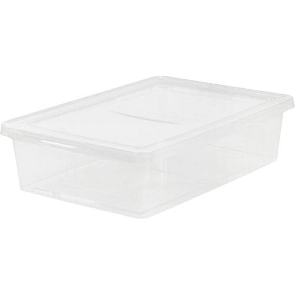 IRIS USA 28 Qt Clear Storage Box, Plastic Stackable Bin with Lid, 10 Pack