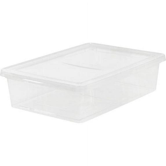 IRIS USA 28 Qt Clear Storage Box, Plastic Stackable Bin with Lid, 10 Pack