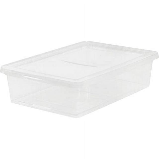 IRIS USA 28 Qt Clear Storage Box, Plastic Stackable Bin with Lid, 10 Pack