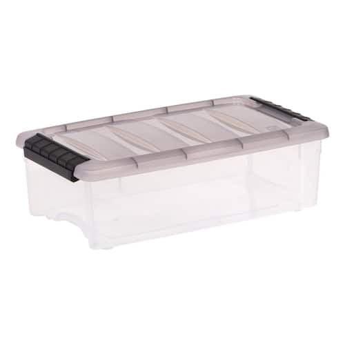 Modular Clear Plastic Stackable Lidded Box, 16.1" x 6.5"