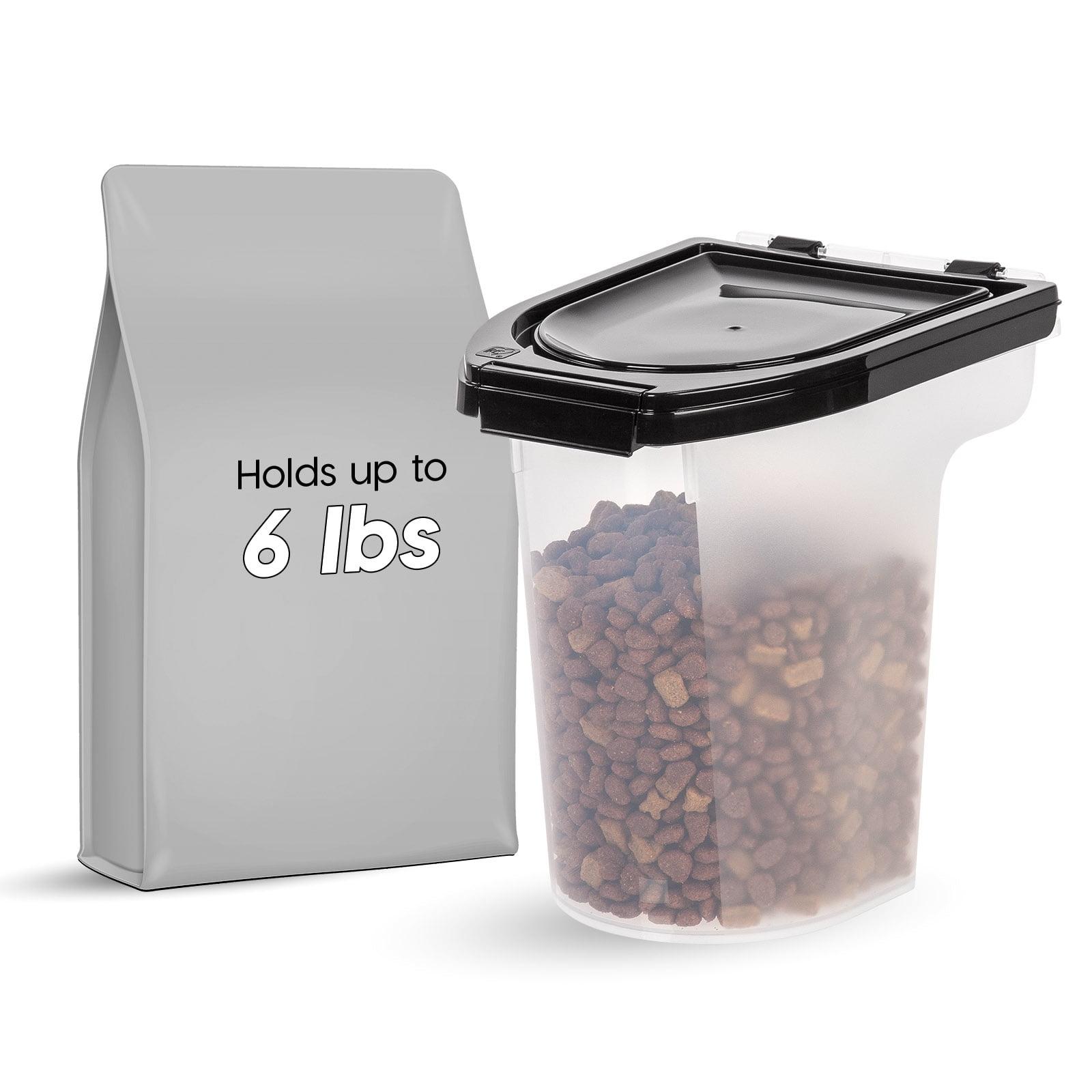 Clear and Black Airtight Plastic Pet Food Storage Container