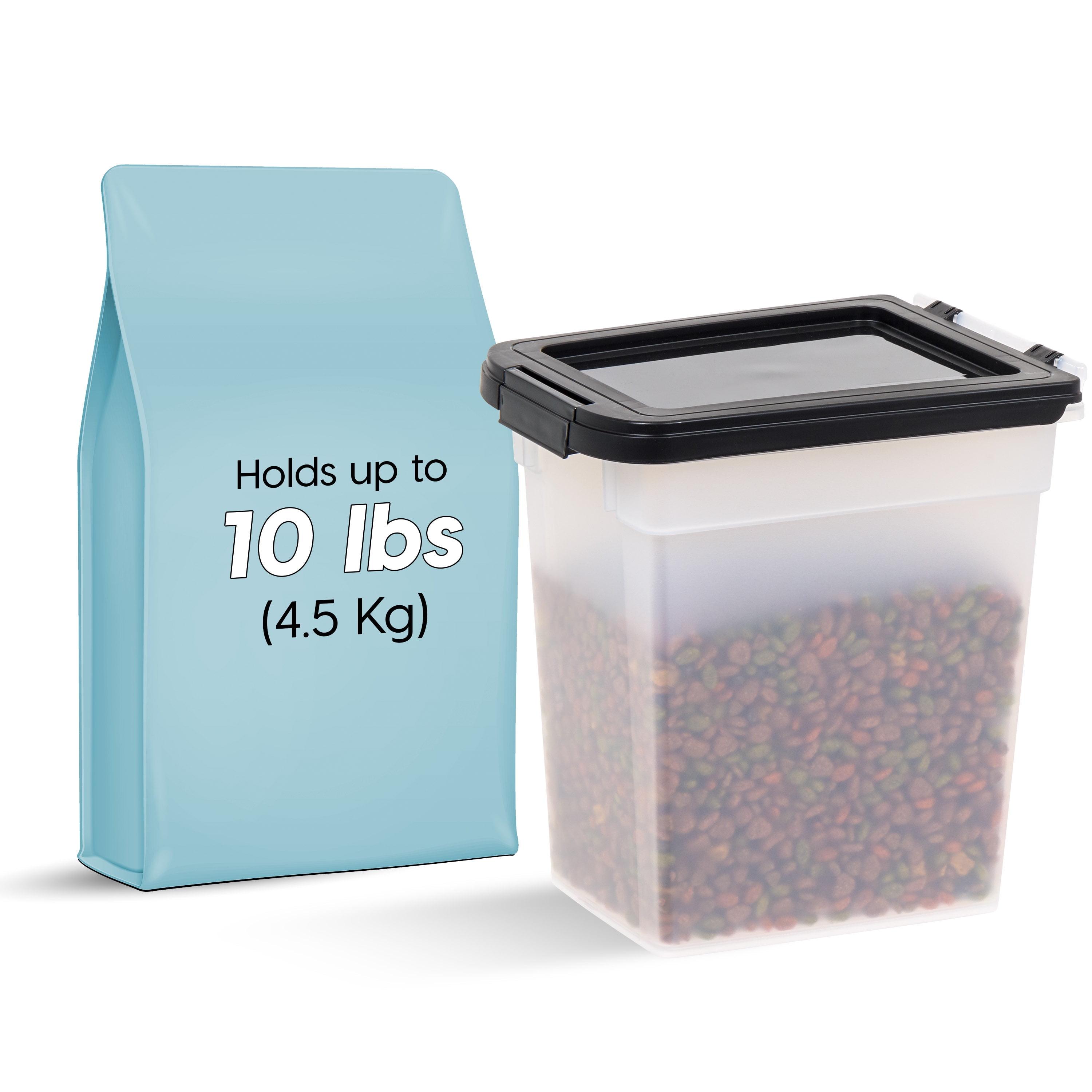 Clear Black Airtight Plastic Pet Food Storage Container