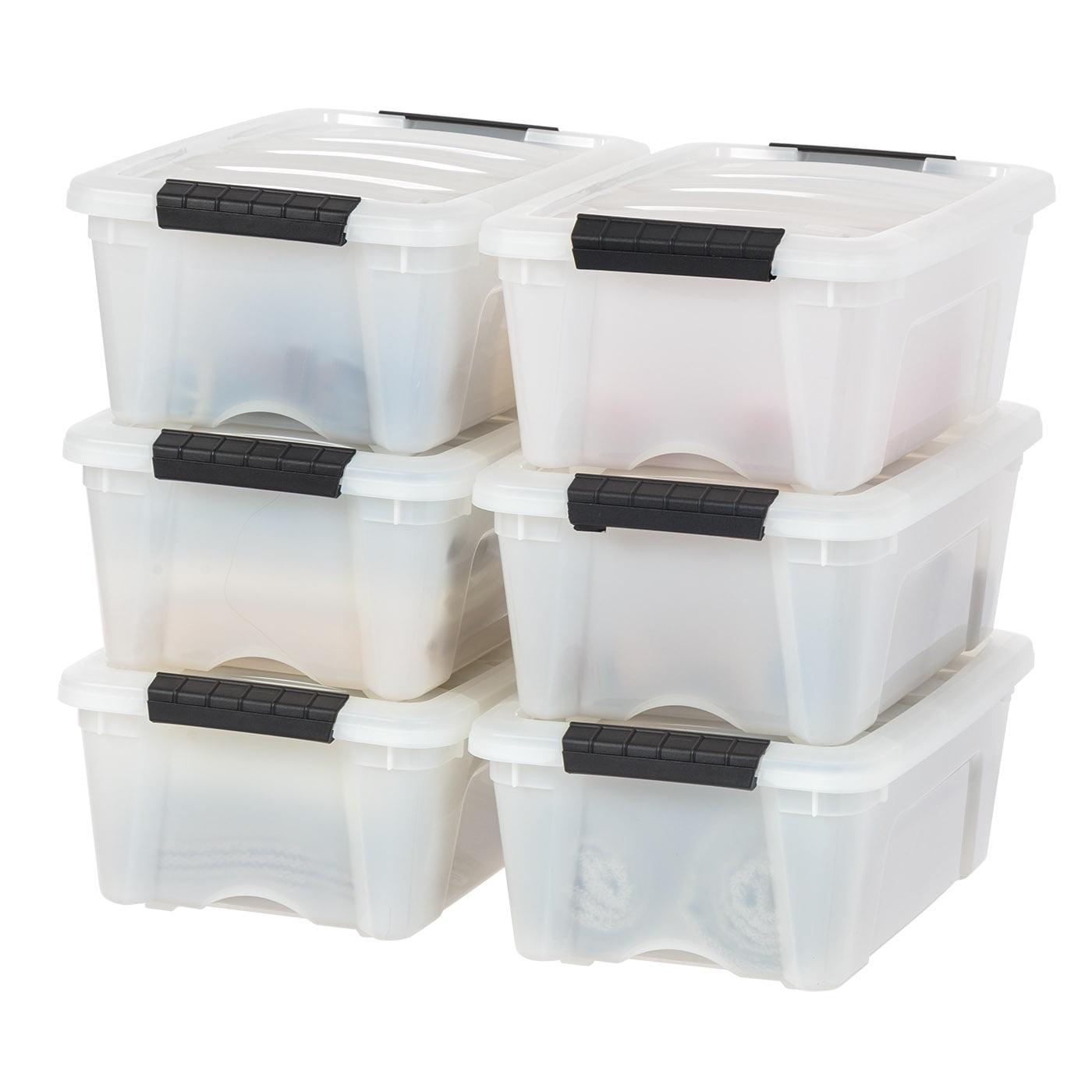 12.75qt Plastic Storage Bins with Lids and Secure Latching Buckles - 6 Pack