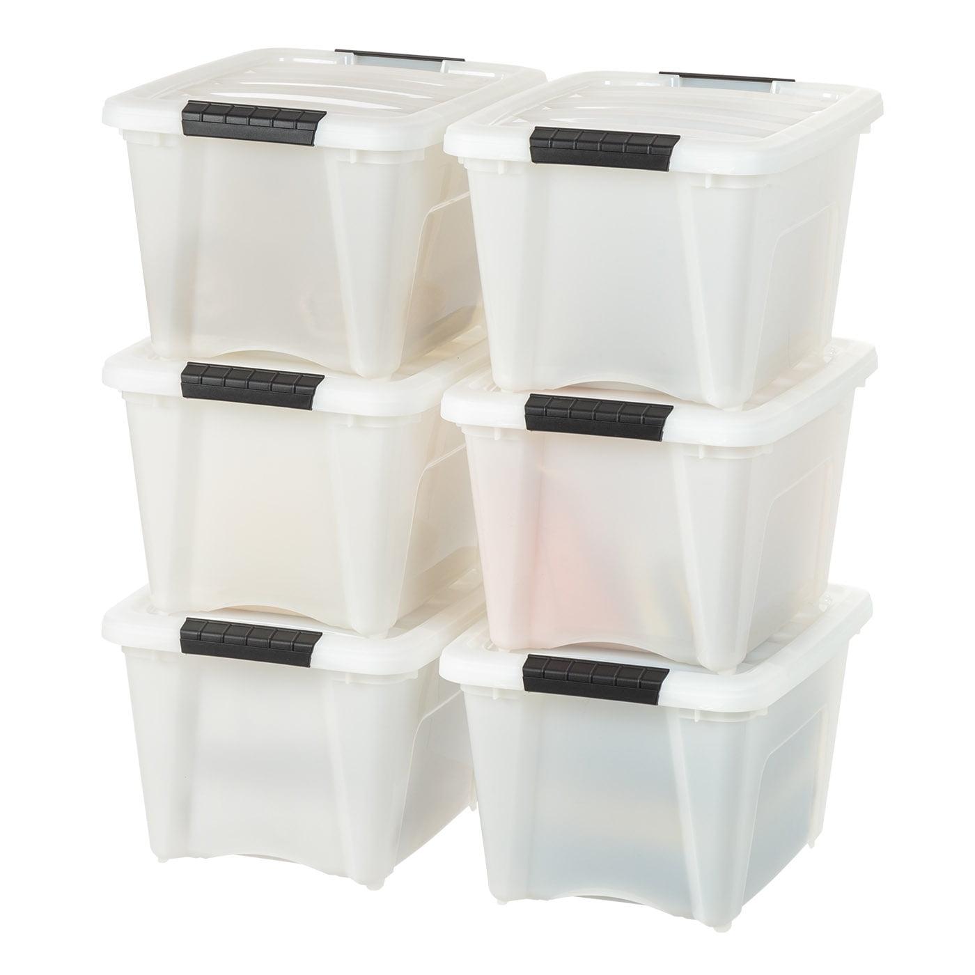 32 Qt./8 Gal. Plastic Storage Boxes with Latching Lids in Black