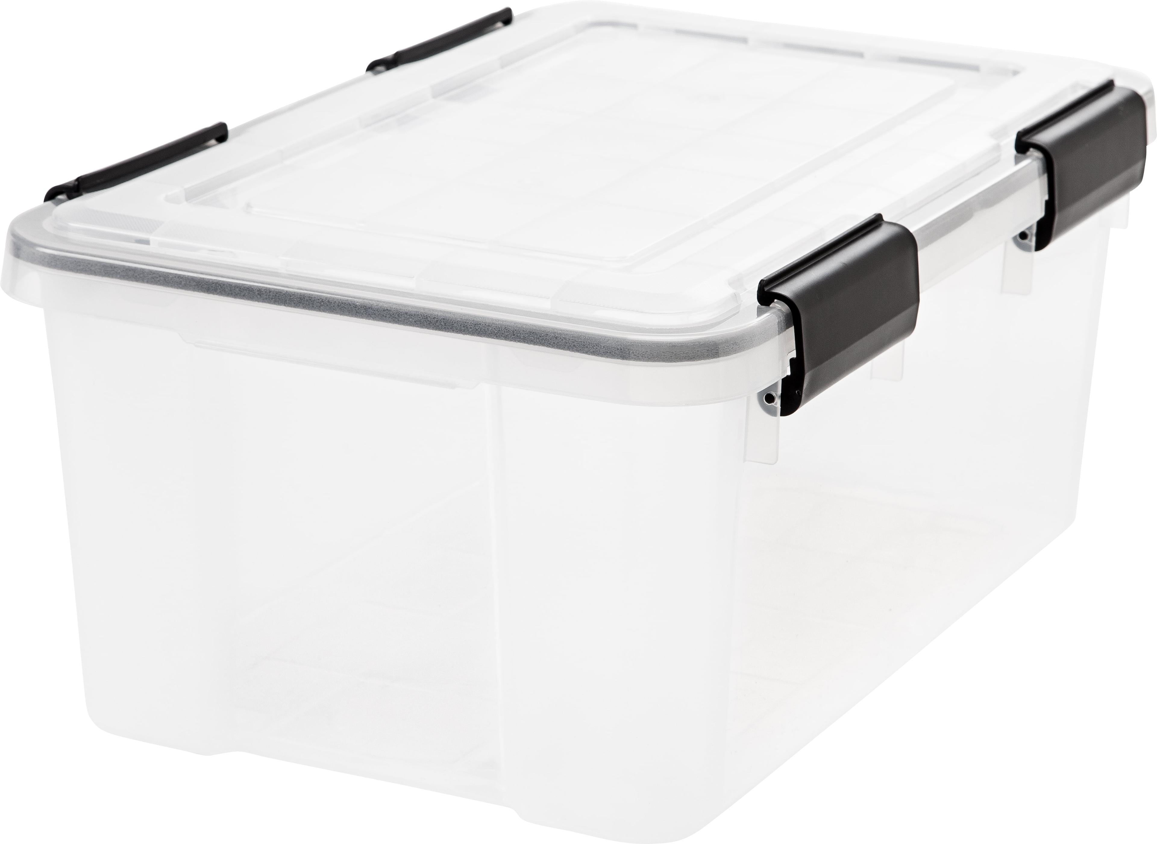 IRIS USA 6.5/19 Quart WEATHERPRO Airtight Plastic Storage Bins with Lids and Seal and Secure Latching Buckles