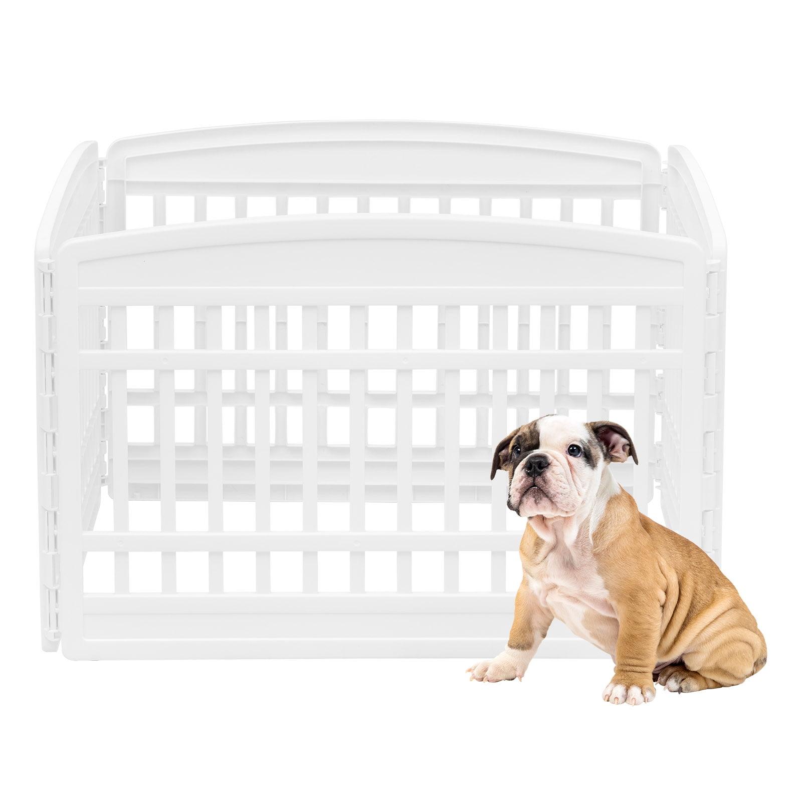 White Plastic 4-Panel Pet Playpen for Small Dogs