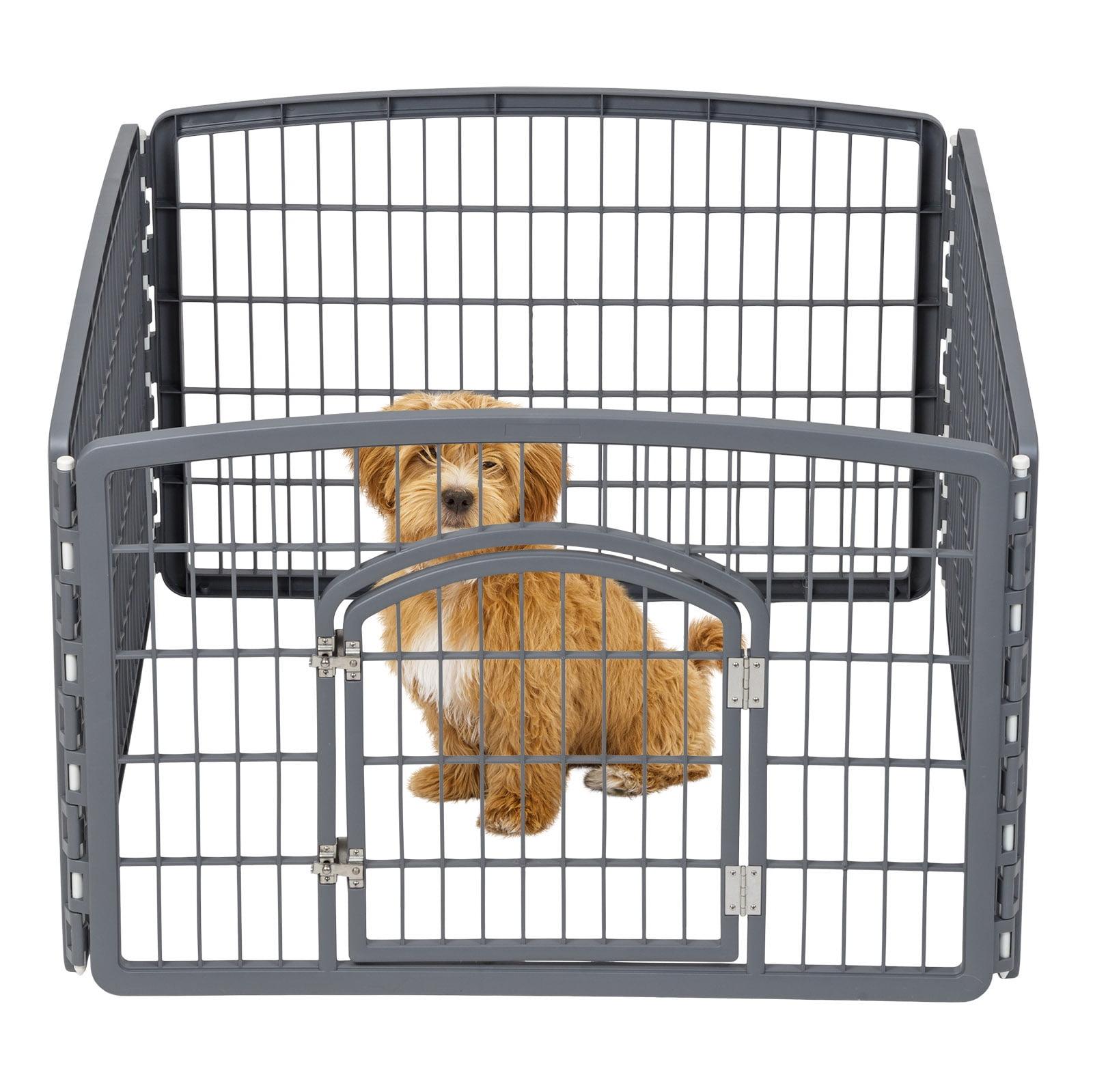 IRIS USA 4-8Panel 24/34"H Plastic Pet Playpen with Door