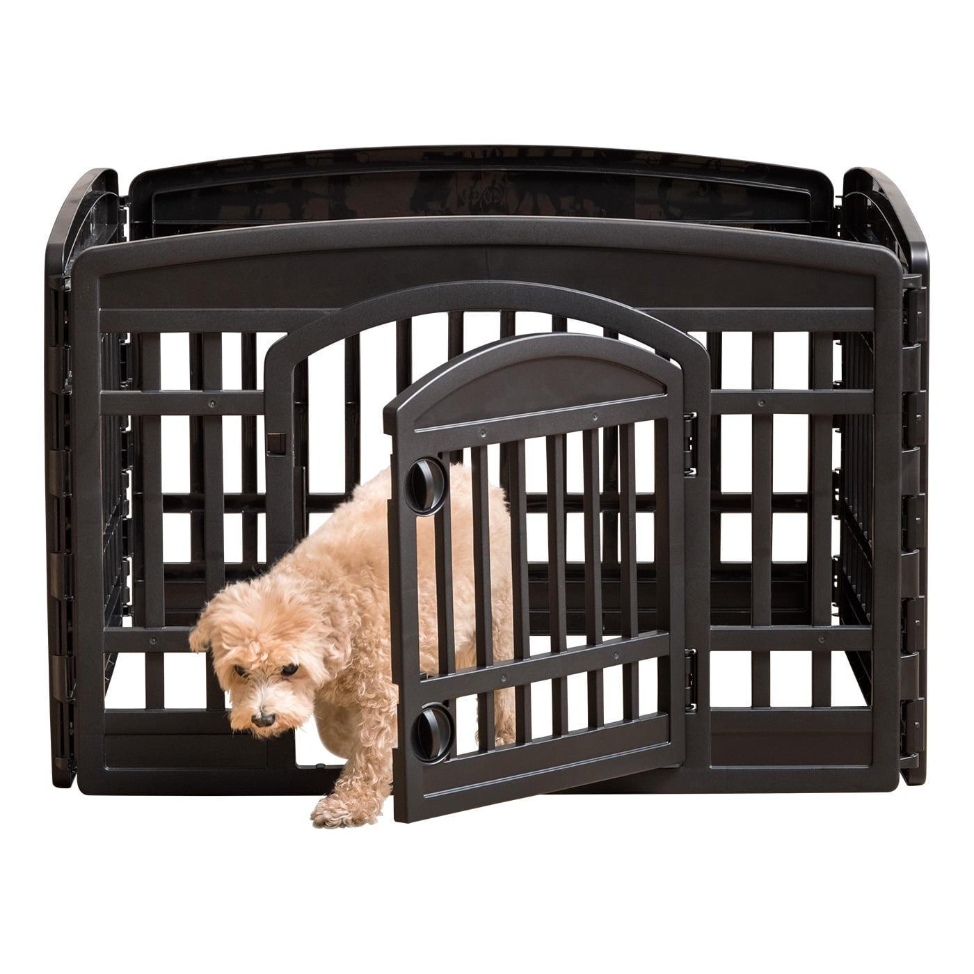 IRIS 4-10Panel 24/34"H Foldable Exercise Enclosure Plastic Pet Playpen with Door