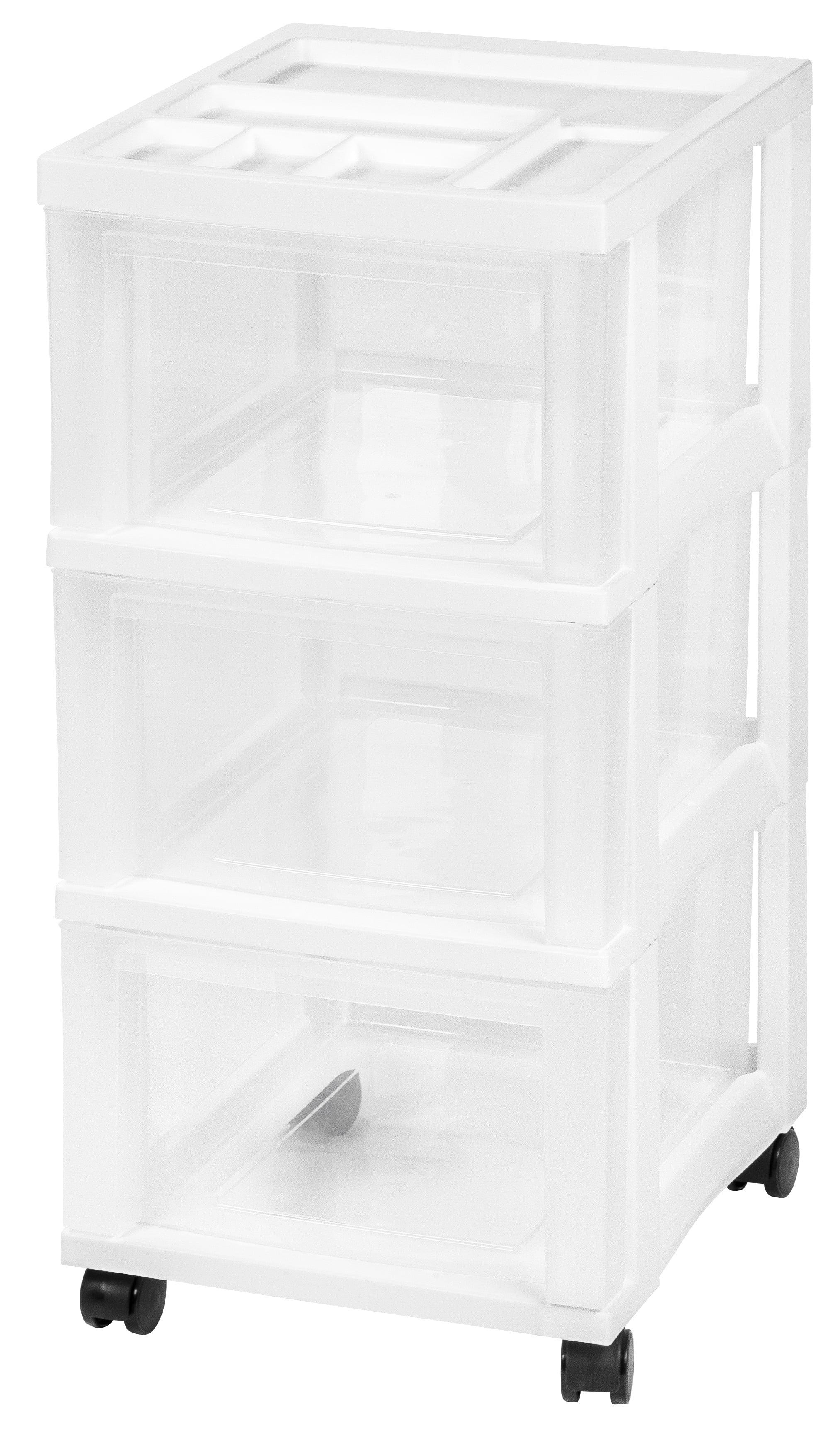 IRIS USA Plastic Rolling Storage Drawer Cart