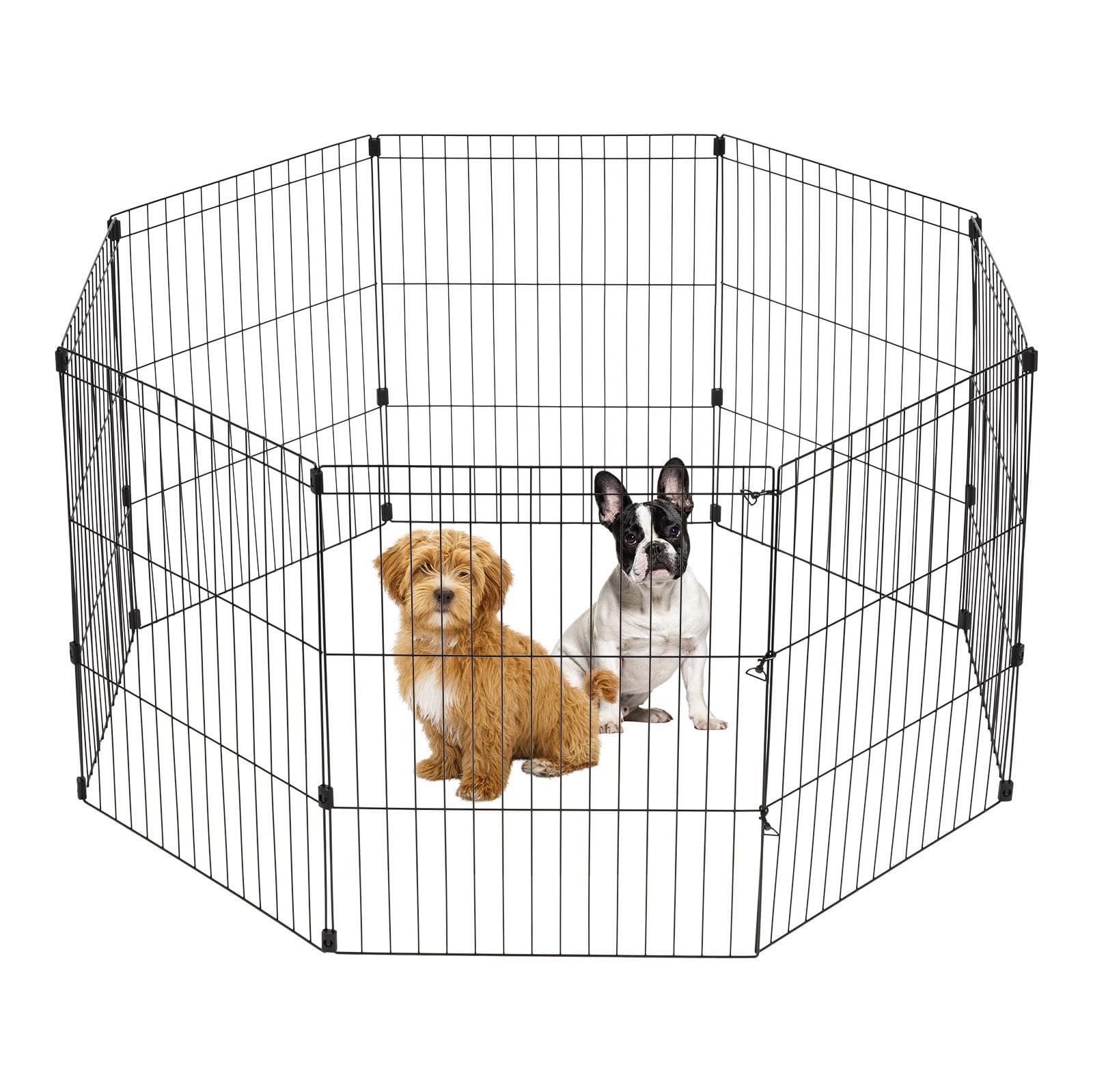 Black 30" Metal 8-Panel Dog Playpen