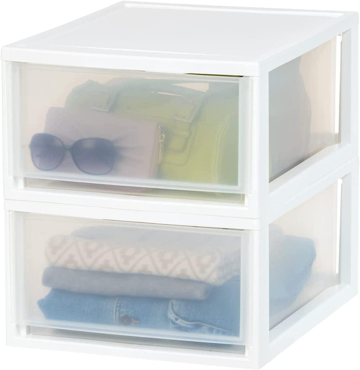 IRIS USA Stackable Modular Plastic Storage Drawers