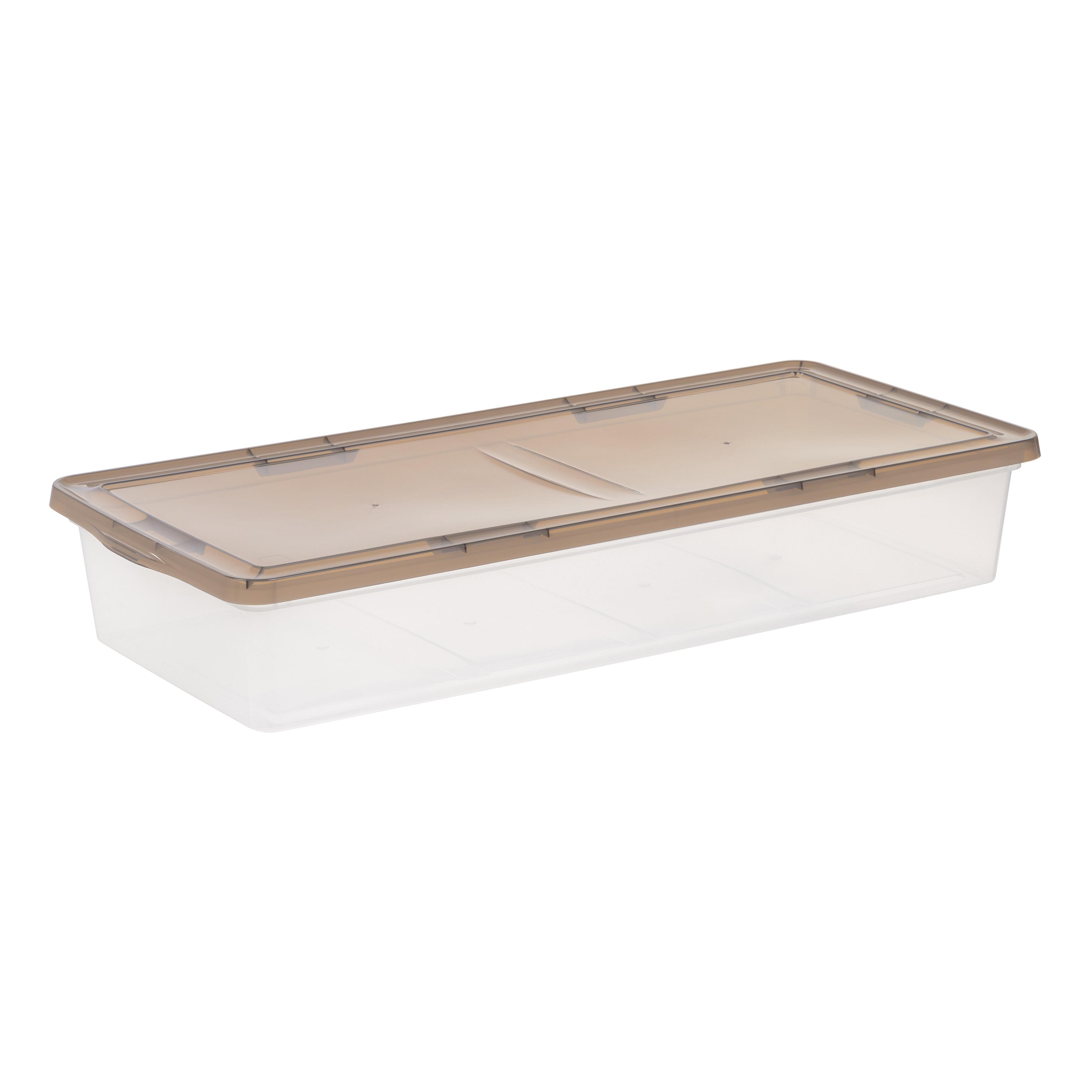 Clear Plastic Underbed Storage Bin with Latching Lid