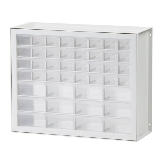 IRIS USA 44 Drawer Stackable Storage Cabinet for Hardware Crafts, White Small Brick Organizer Utility Chest, Scrapbook Art Hobby Multiple Compartment