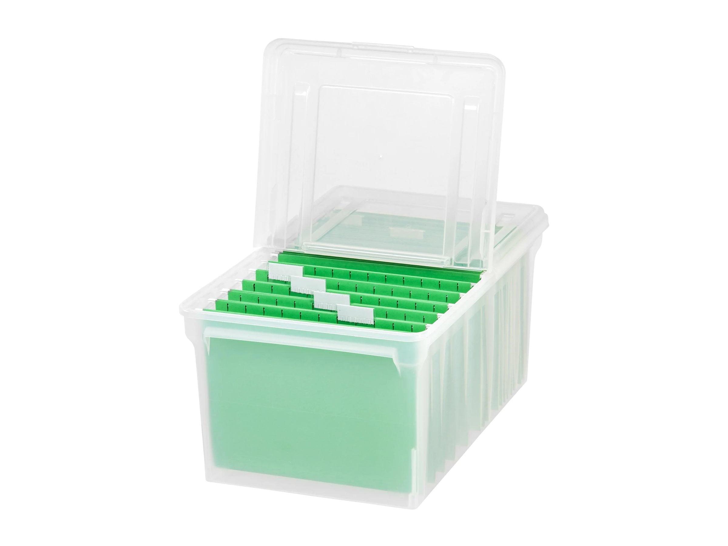 Clear 11-Gallon Split-Lid Hanging File Storage Box